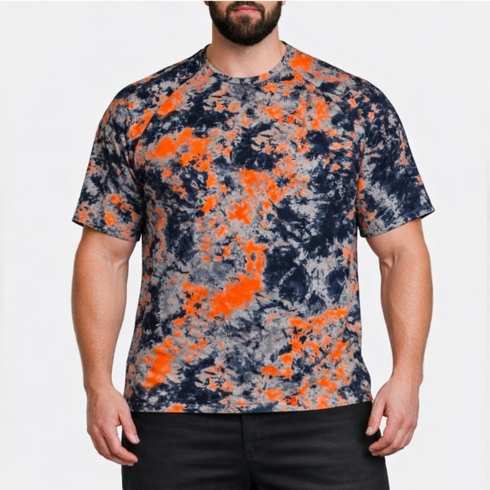 NWoT Under Armour Tie-Dye Tee Orange and Black Loose Fit XXL Quick Dry